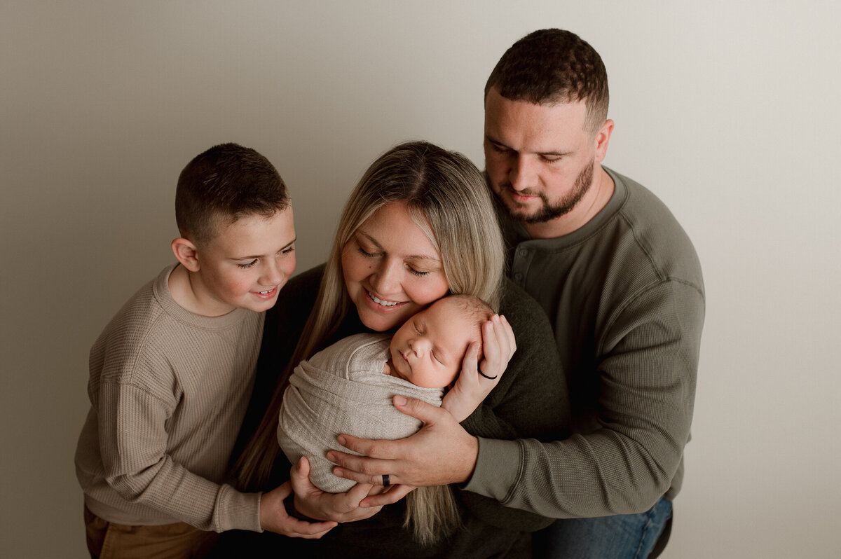 Family newborn session in Swanton Ohio studio