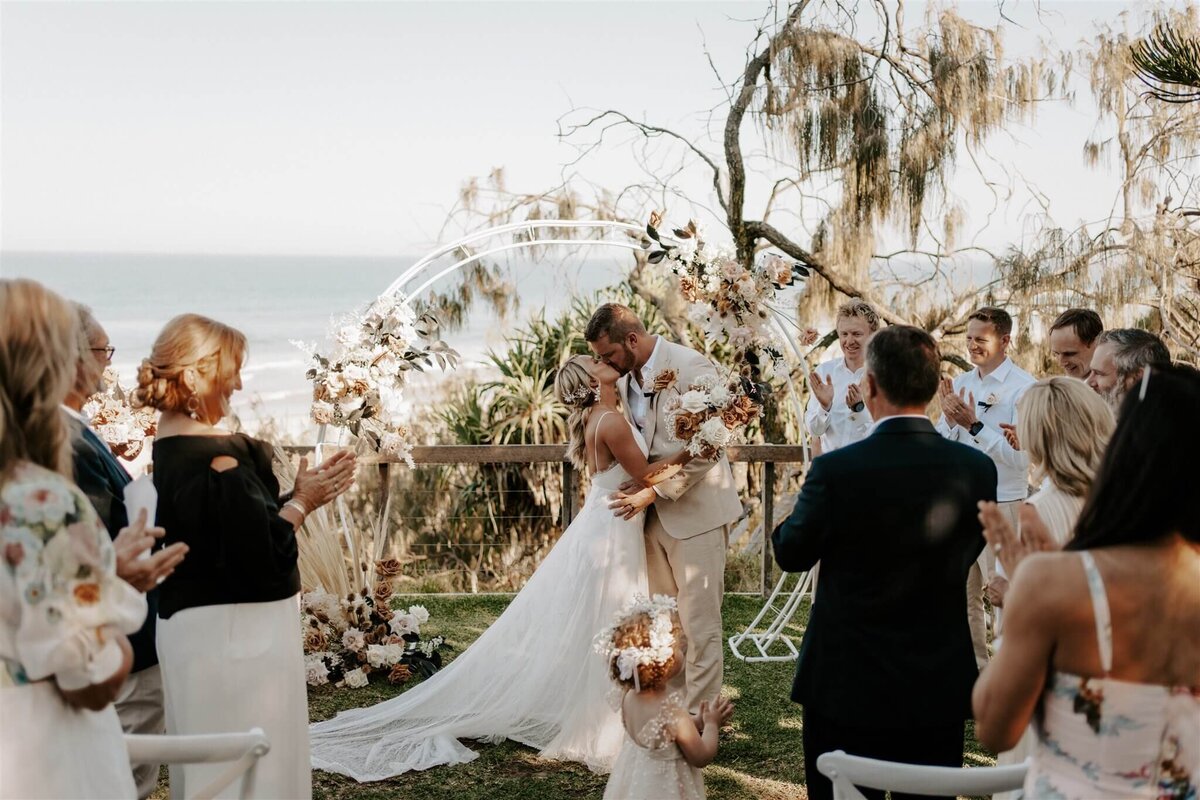 Coastal wedding ceremony Noosa wedding floristjpg