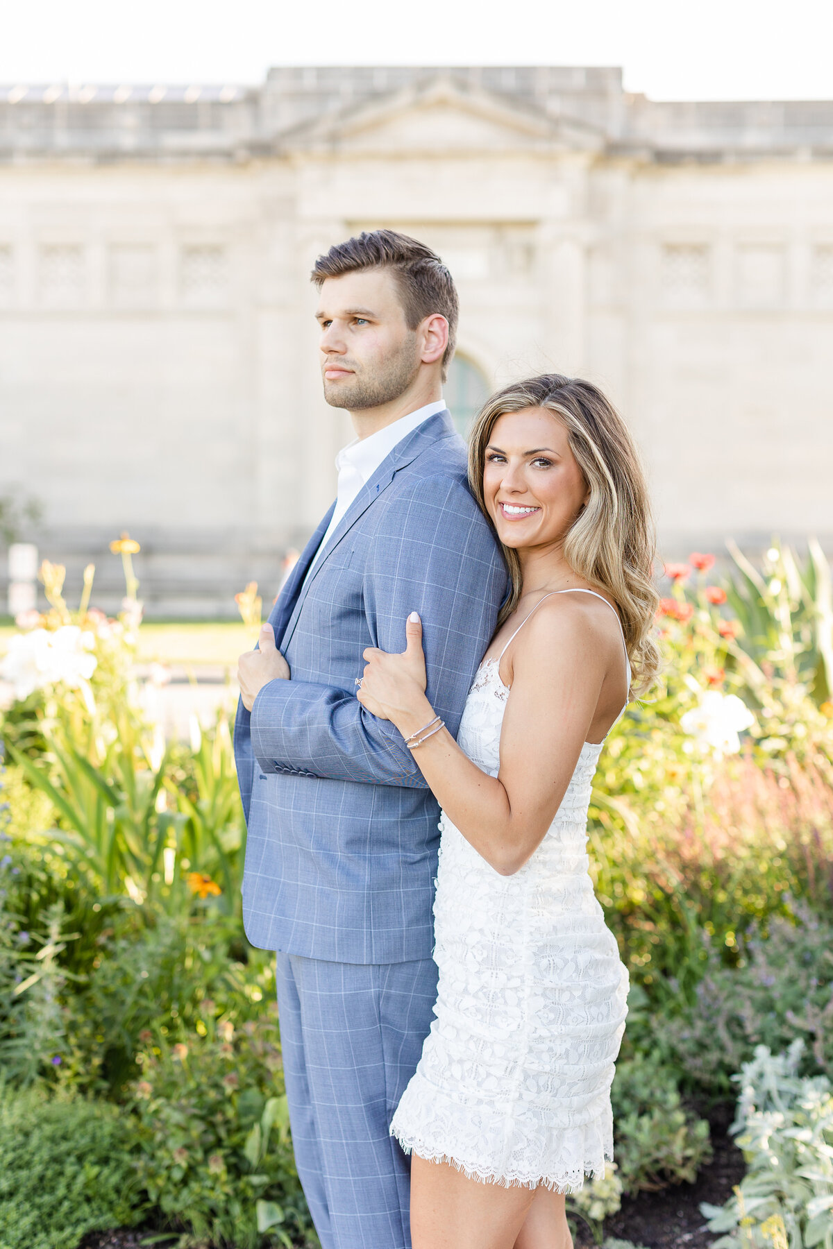 Engagement photos at the st. Louis Art Museum in St. Louis Missouri