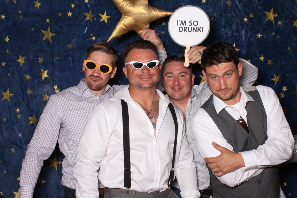 wedding photo booth with friends