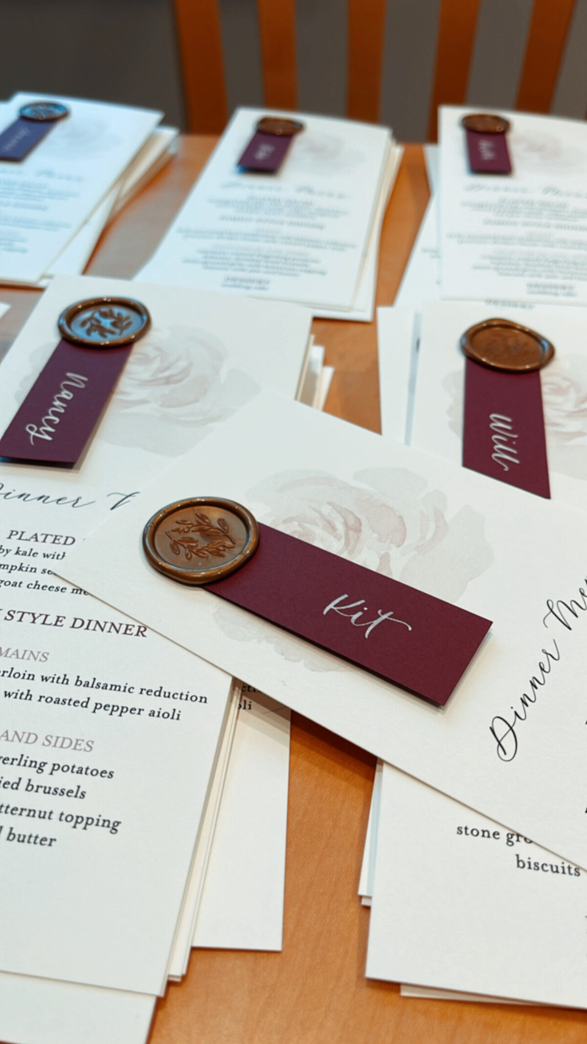 Hand Calligraphed Cardstock - Wax Seal