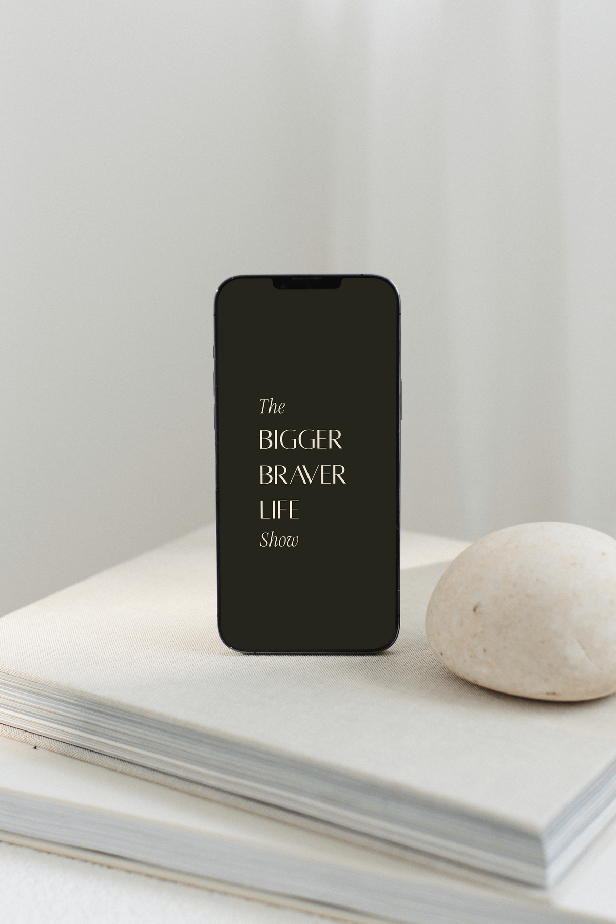 vertical -- phone on books