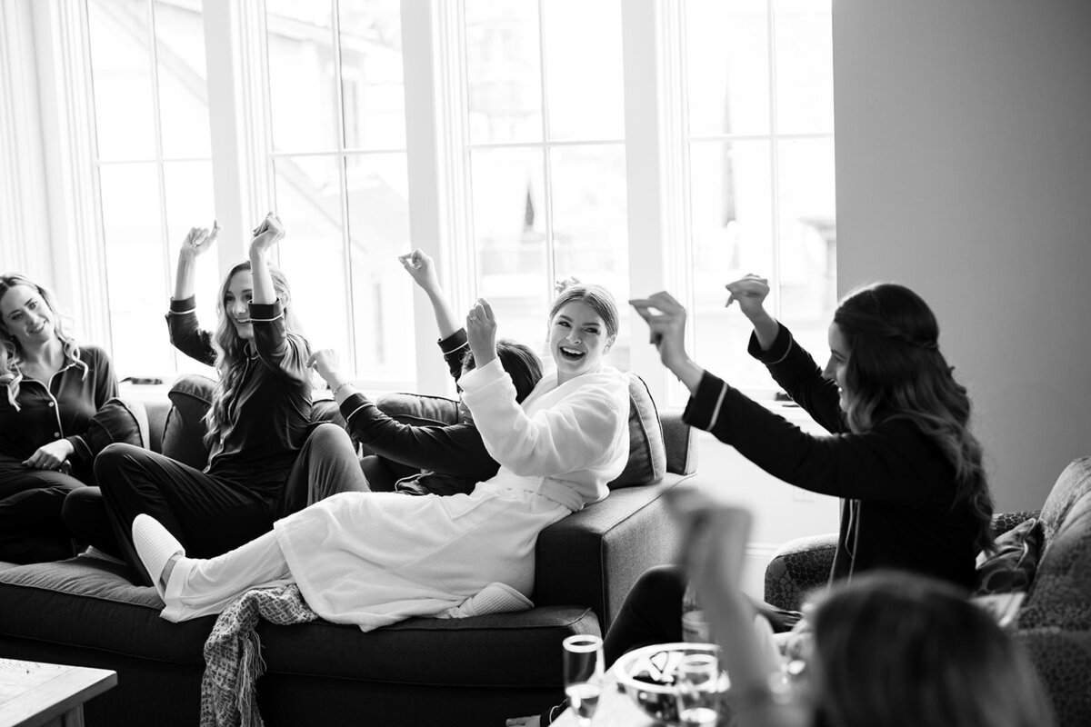 bride celebrating roche harbor resort wedding