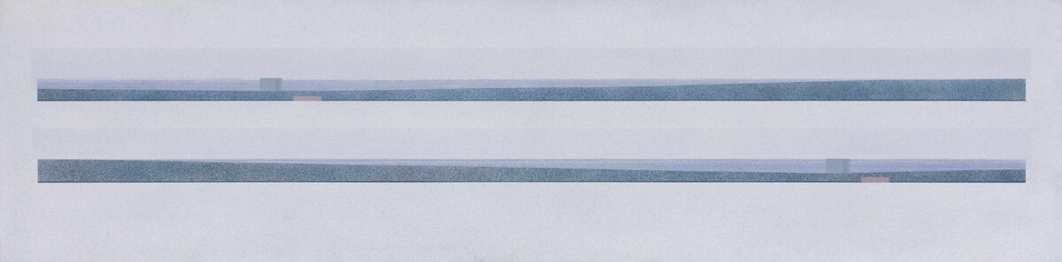 Two Horizons II, 1973 Oil on canvas 63 x 246 cm_11zon
