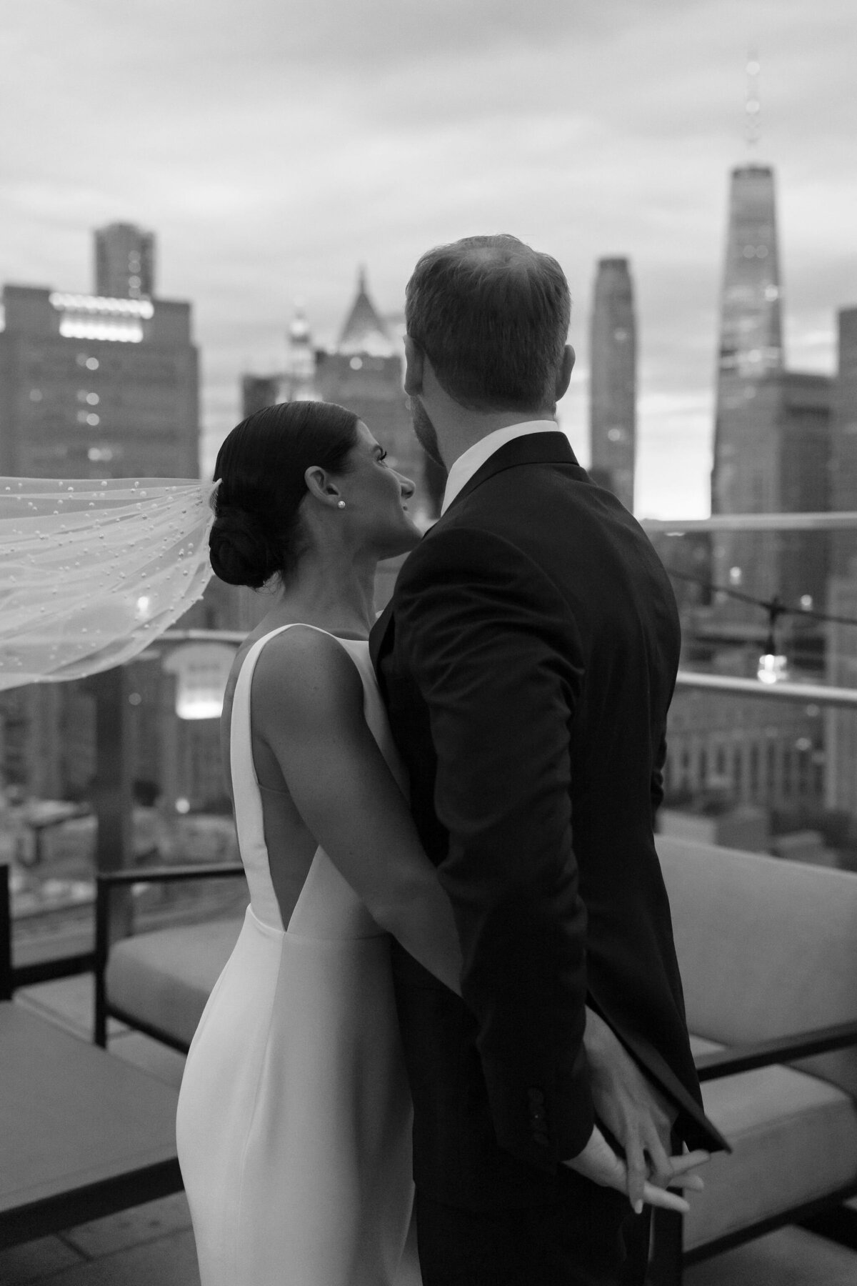 NYC  Bride + Groom Portrait by Lisa Blanche Photography