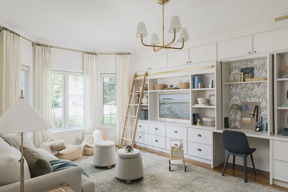 Living room bookshelves