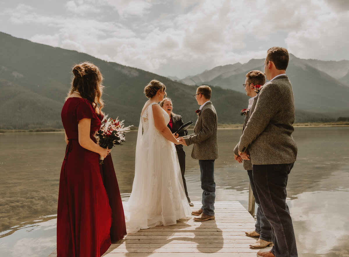 Couple eloping in Banff