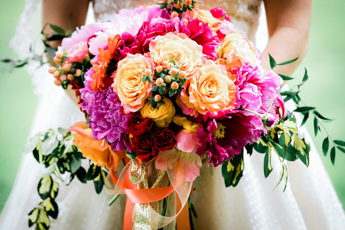 Colorful bridal bouquet.