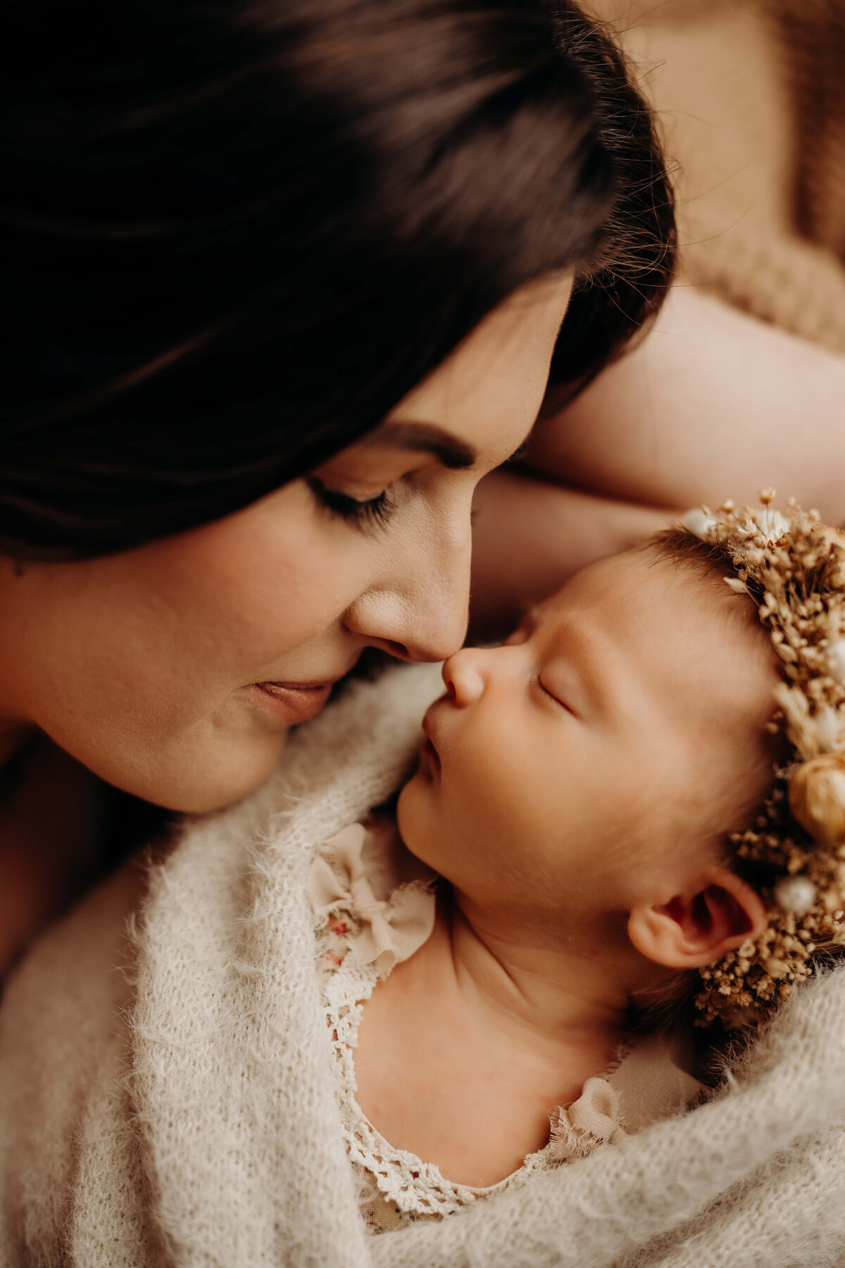 fine art portrait of mother and baby girl