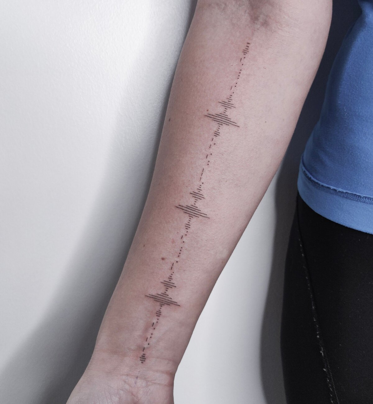 Morse code, abstract tattoo concept tattoo, minimal tattoo