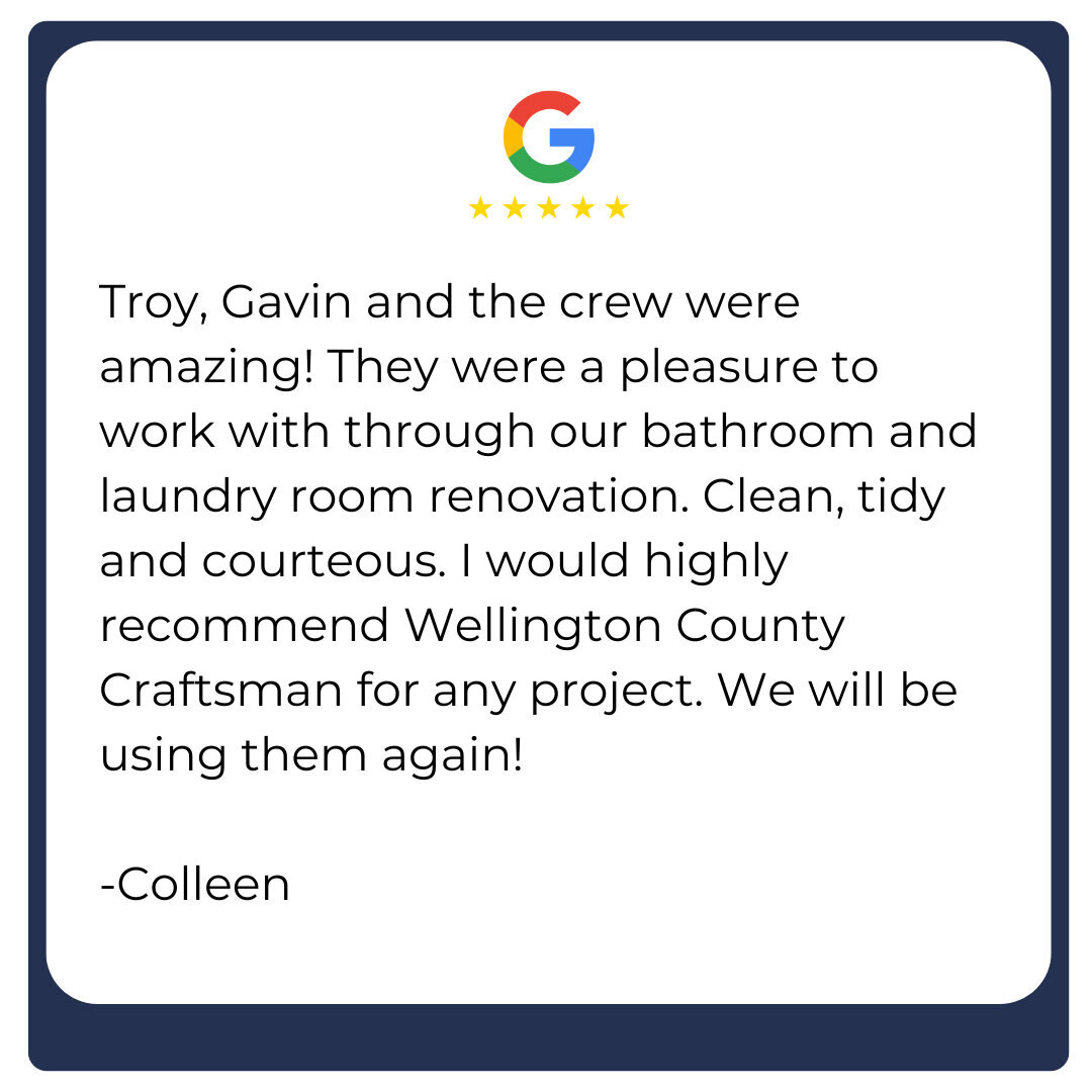 Wellington County Craftsman - Google review1