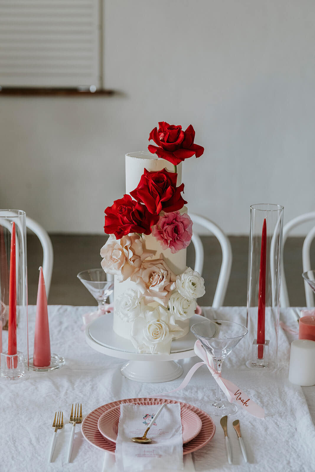 Bold and colourful ombre cake flowers Noosa