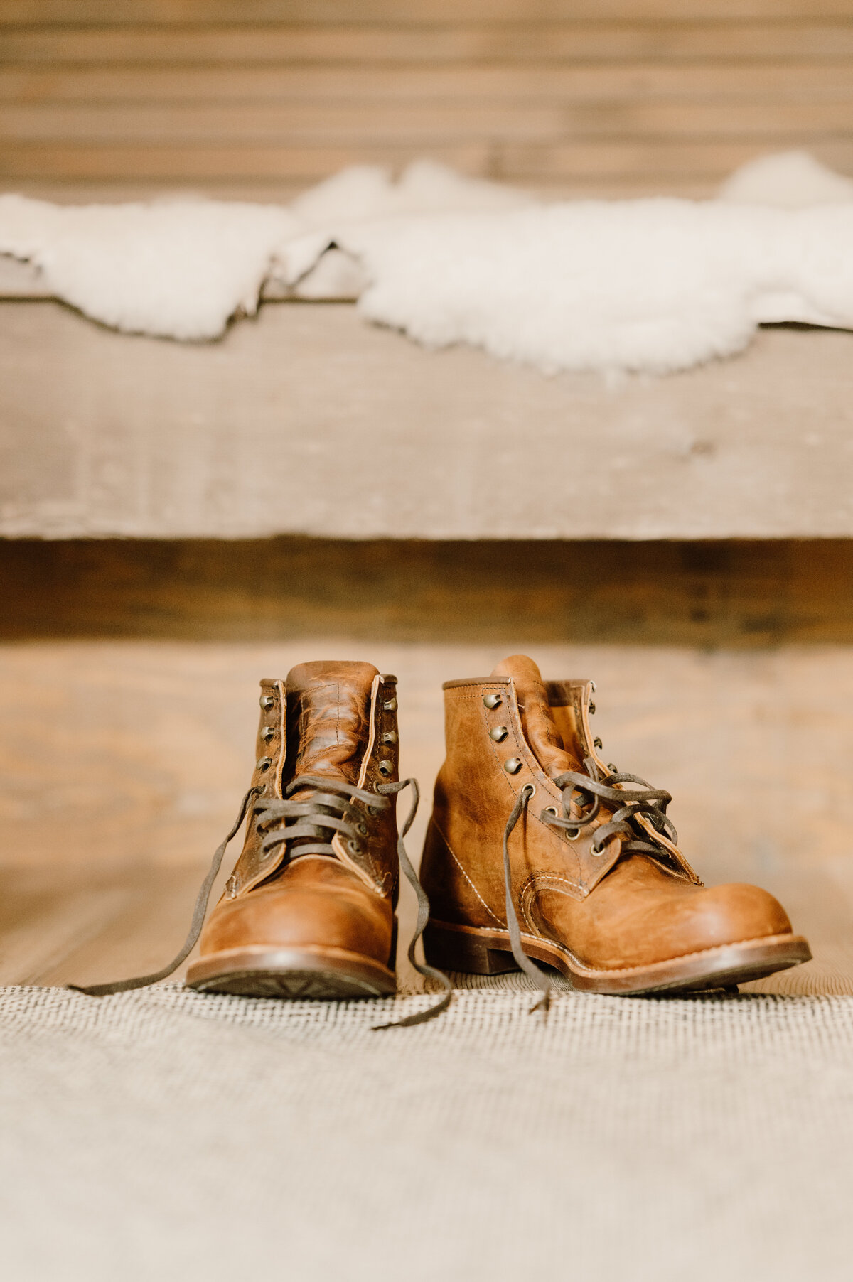 groom's boot on the floor