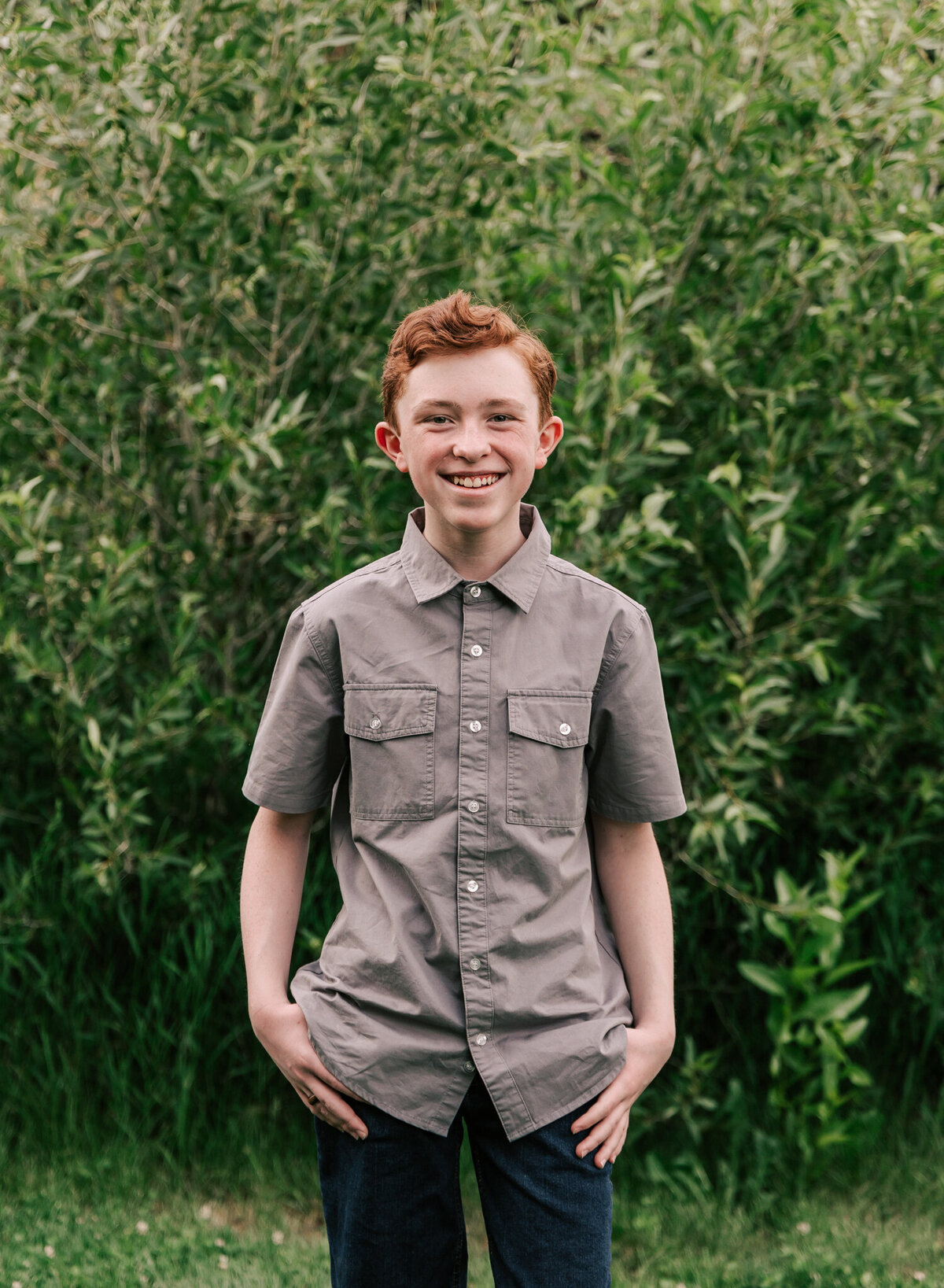 A handsome red headed boy portrait.