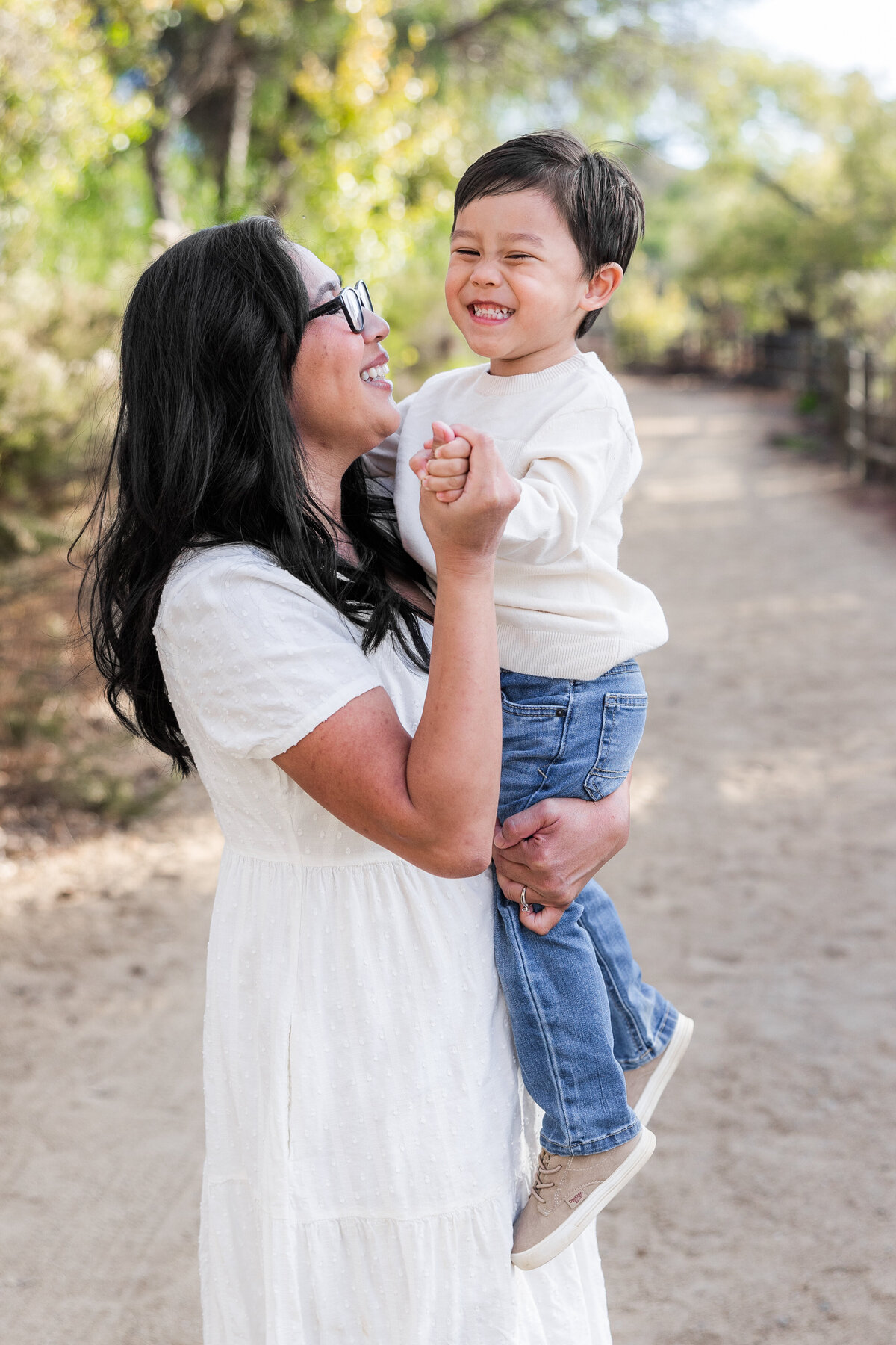 mother holding son bonita trail san diego