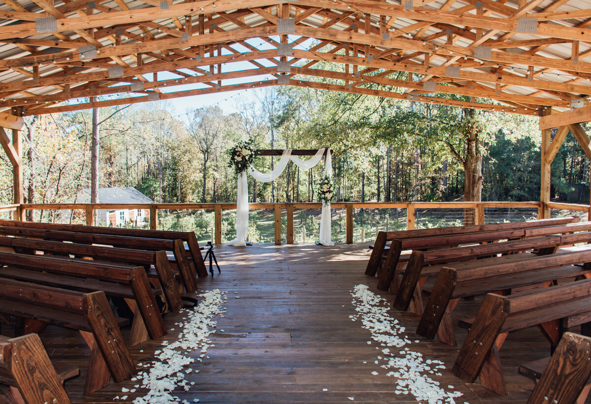 ceremony set up at an outdoor wedding venue in Georgia