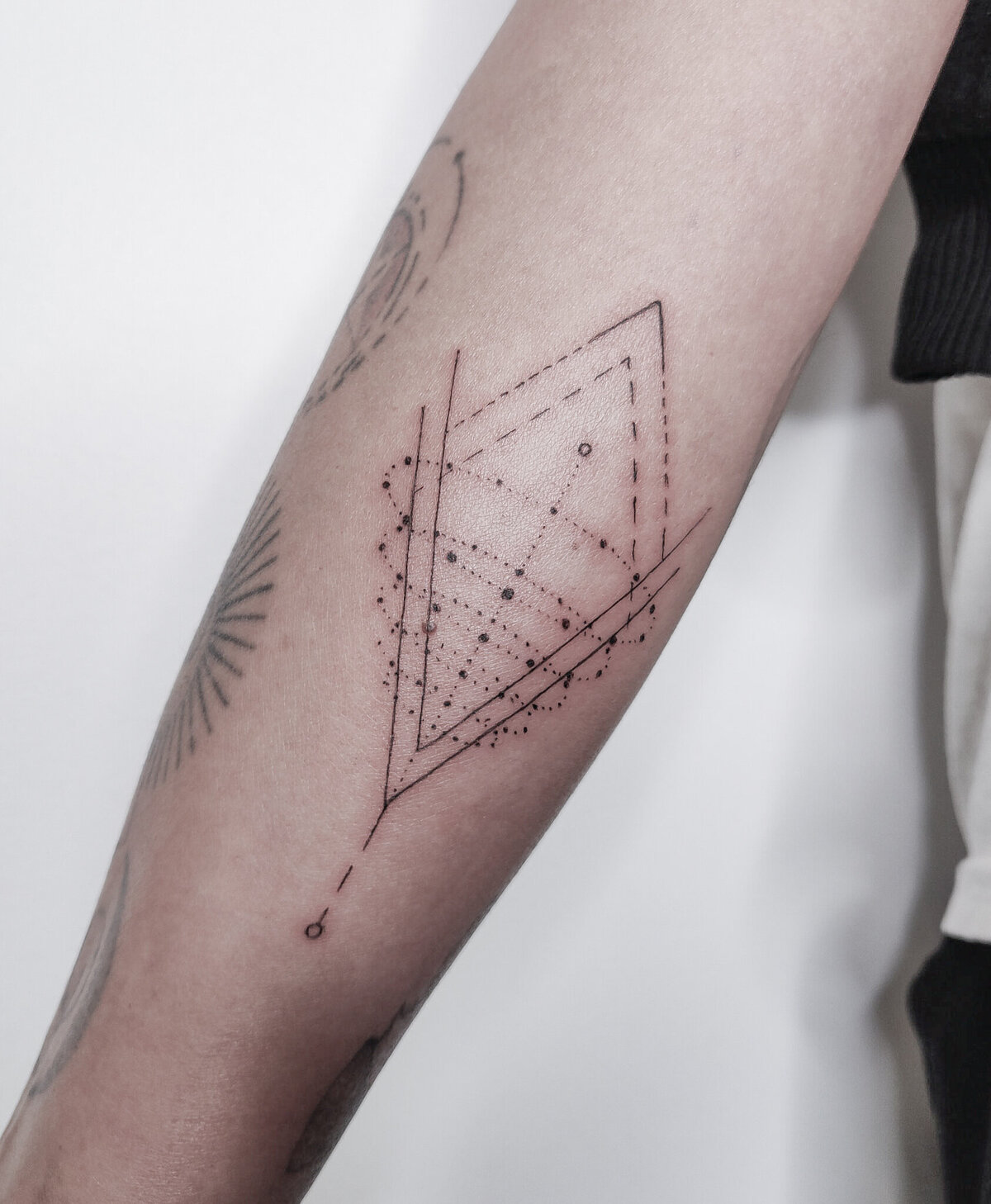spiritual tattoo, geometic tattoo, fine line tattoo, concept tattoo