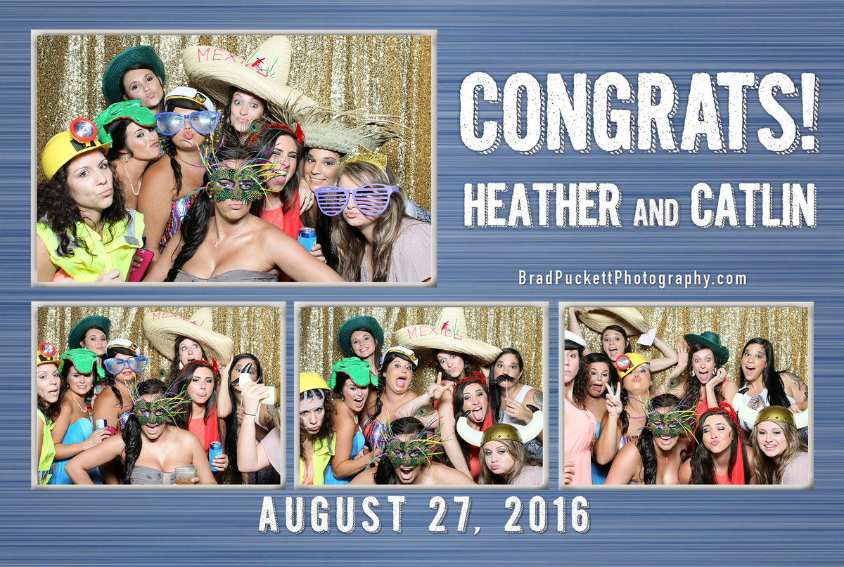 Heather and Catlin's wedding reception photo booth rental.