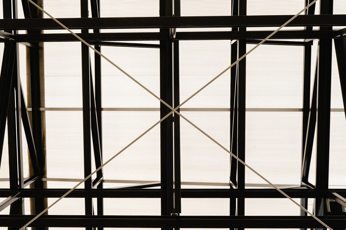 cable cross bracing at shade structure