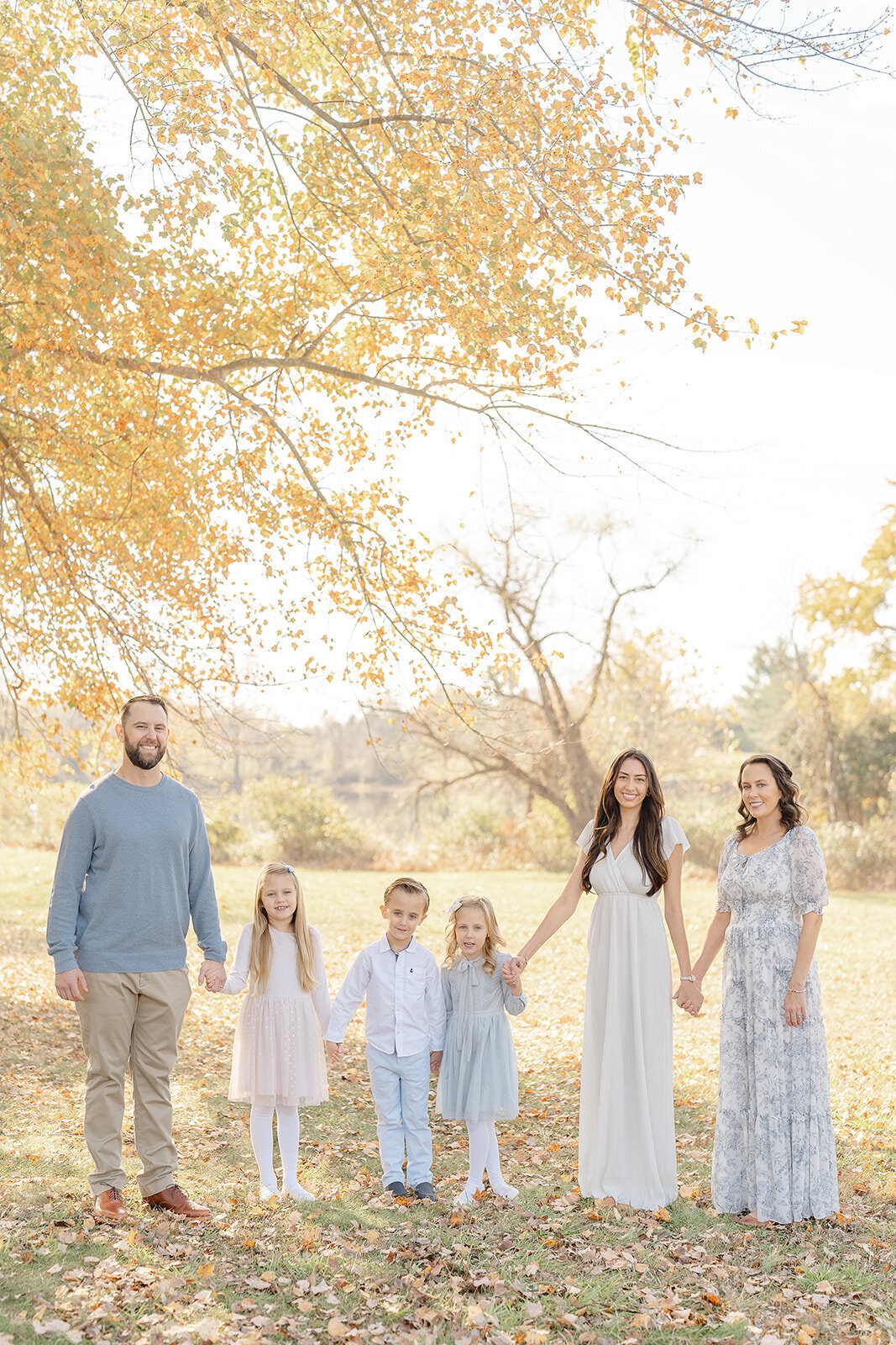 family pose Northern VA during fall mini session