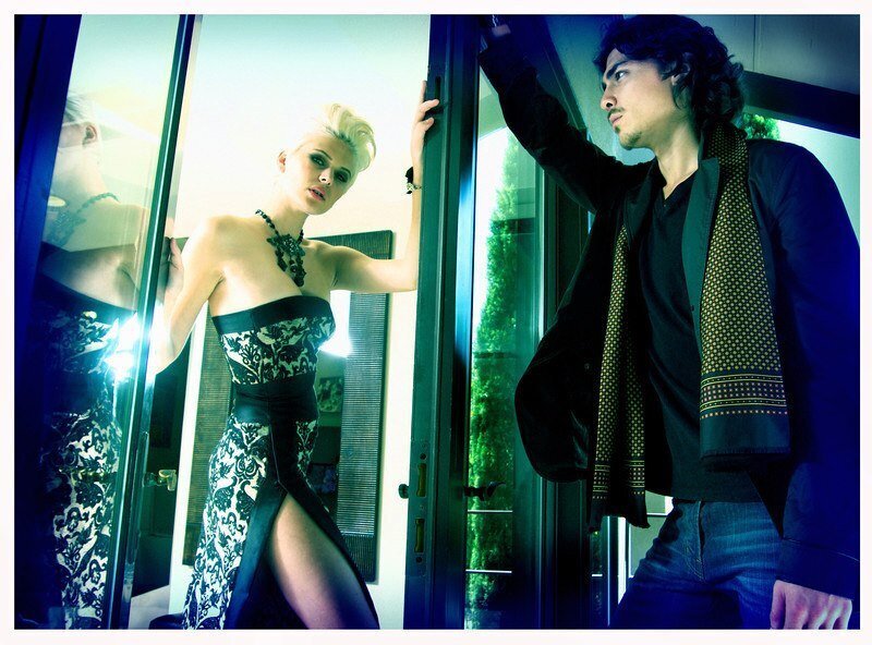 Fashion-model-couple-Mads Paige-gown