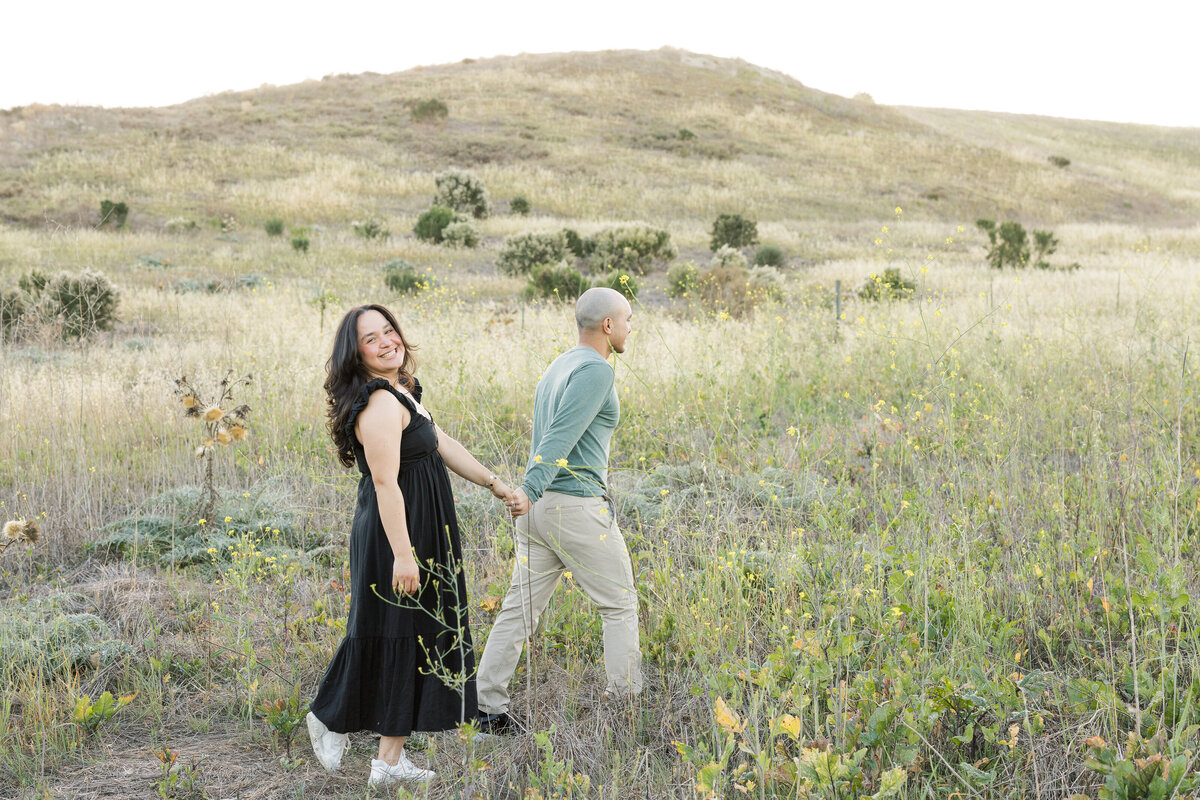 cute couple photo in open field