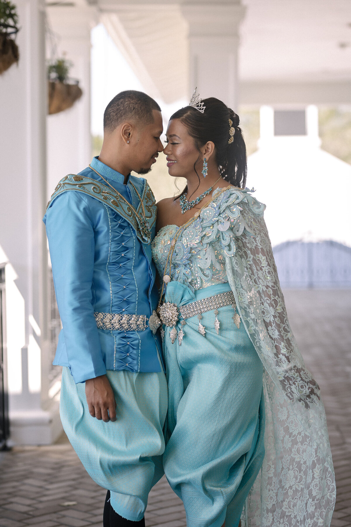 Bride and groom in traditional Khmer wedding outfits | Khmer Wedding Photographer, Phavy Photography