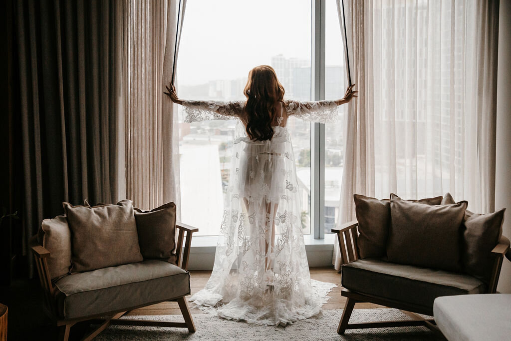 bridal portrait getting ready outfit