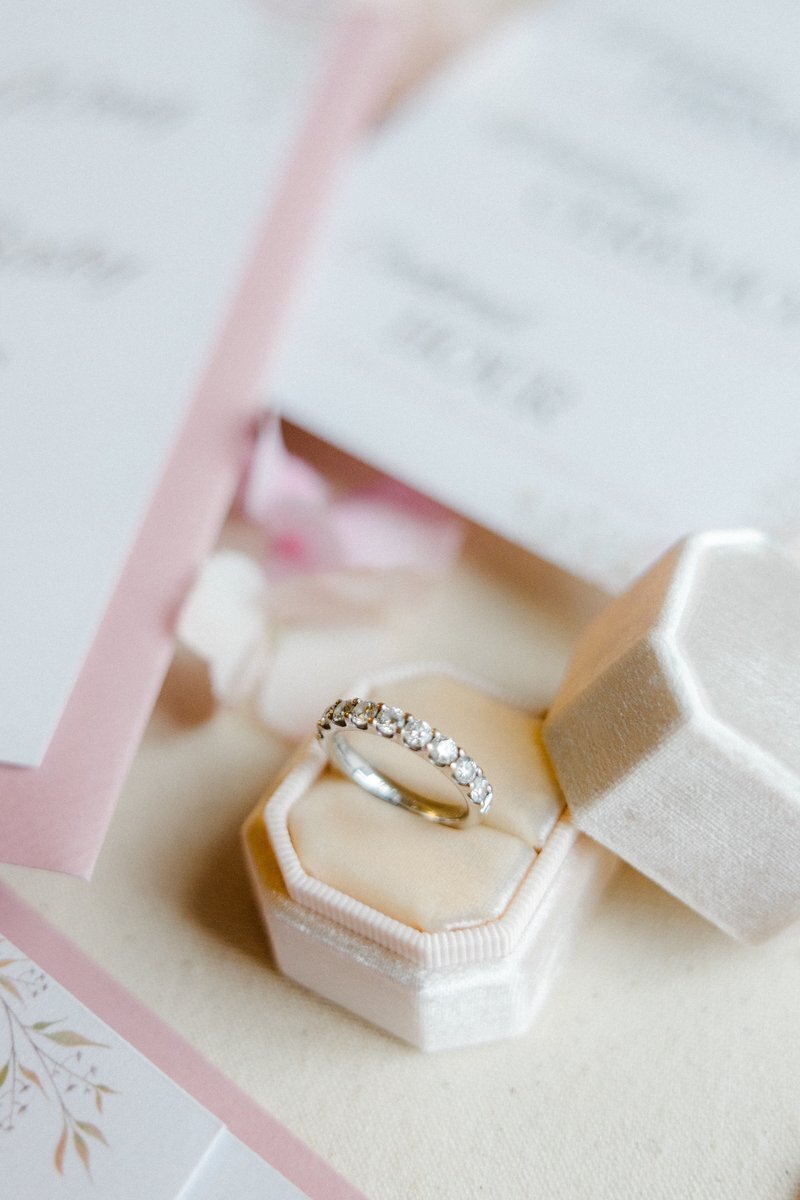 Luxury diamond wedding ring for a destination wedding couple in Vienna