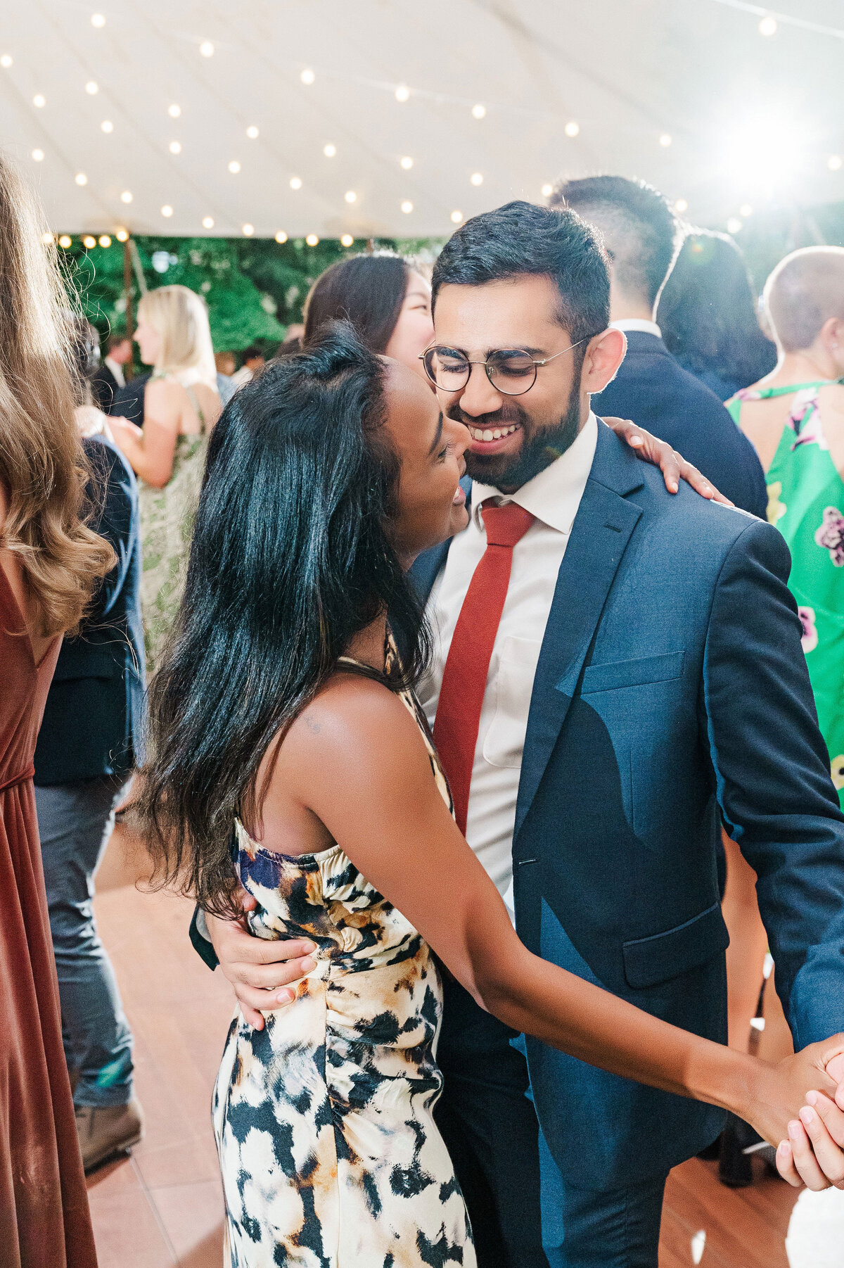 couple on the dance floor at wedding reception
