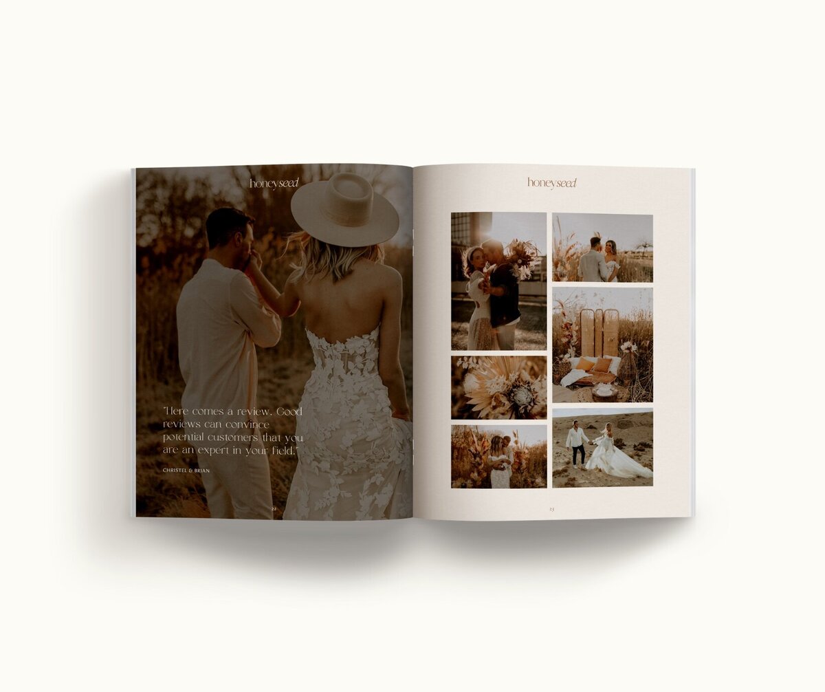 Boho pricing guide template for photographers Honey Seed 12