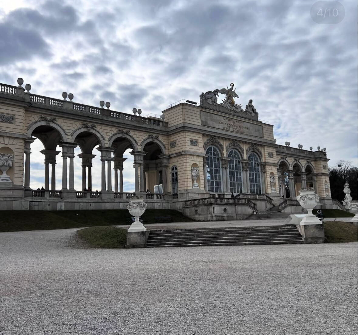 Beautiful European Architecture with Cloudy Sky