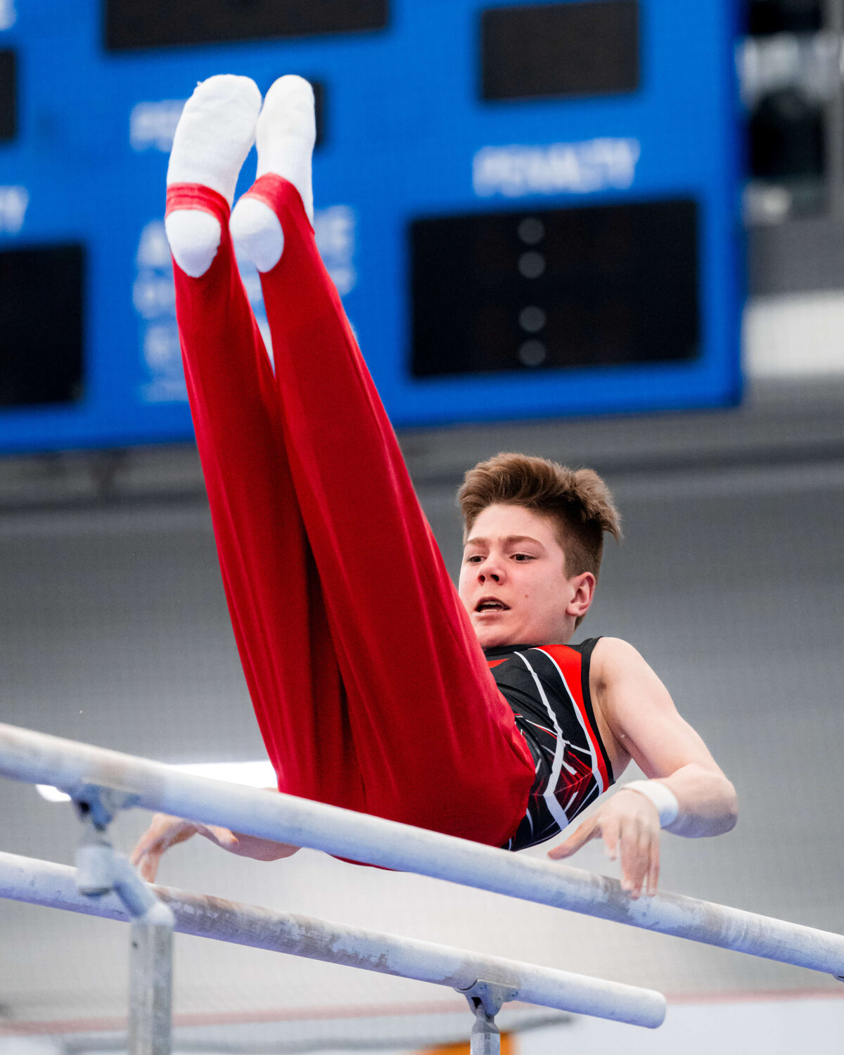 Photo by Luke O'Geil taken at the 2023 inaugural Grizzly Classic men's artistic gymnastics competitionA1_02867