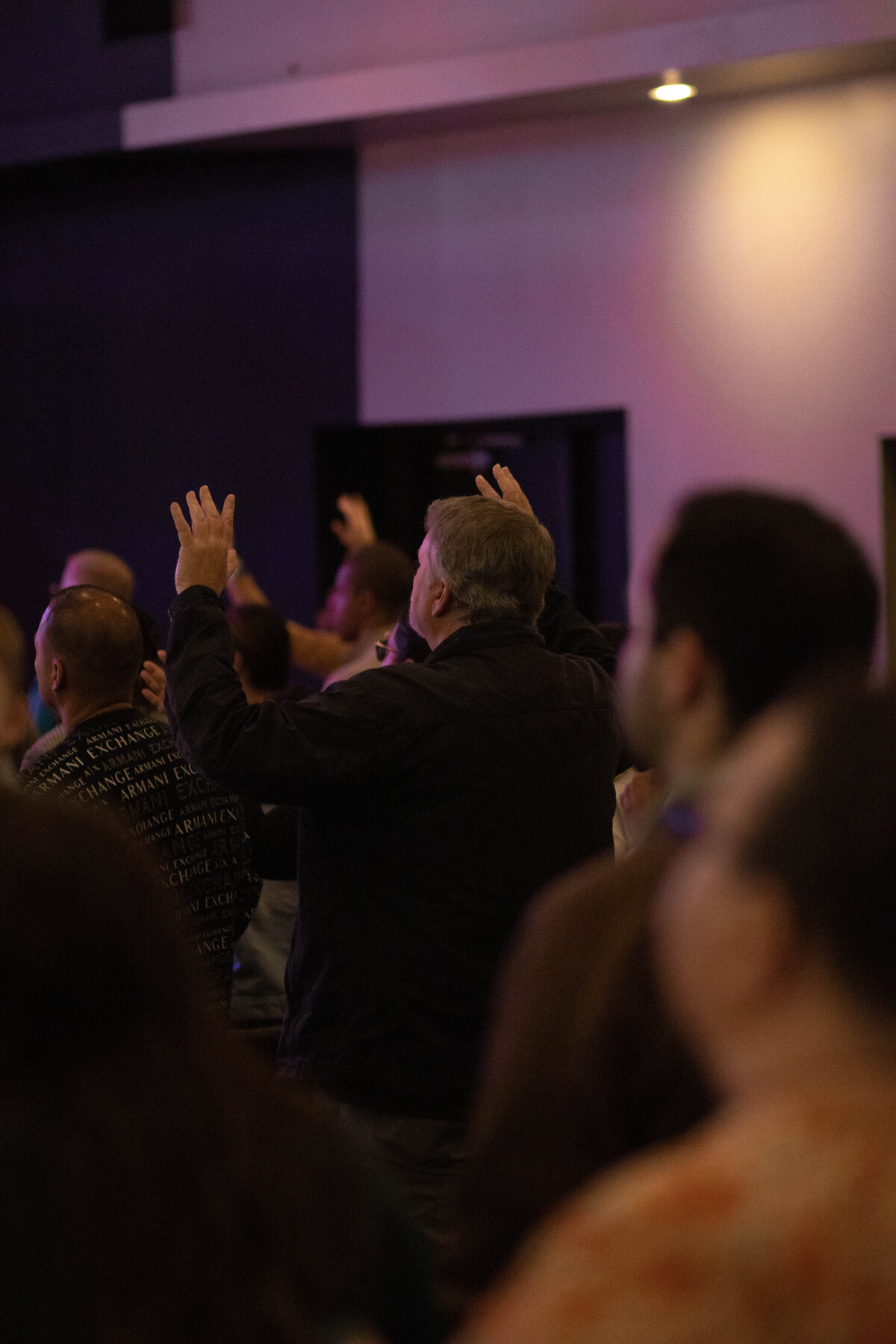 People worshipping at a non-denominational church in Fayetteville, NC. 