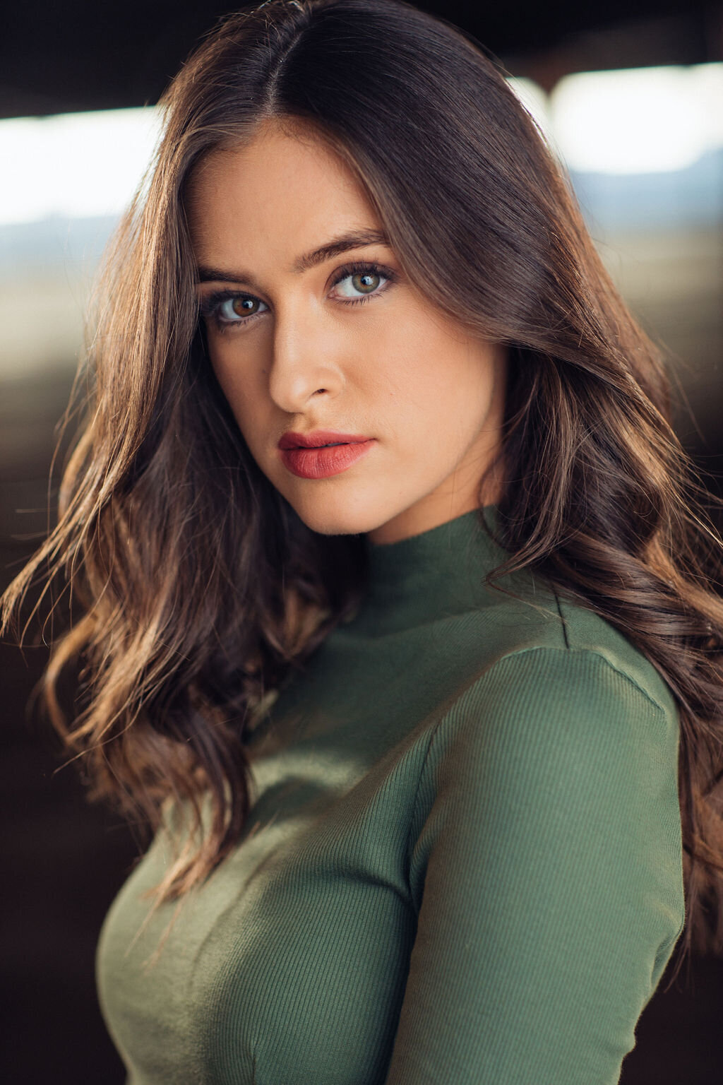 Headshot Photograph Of Young Woman In Gray Long Sleeves Los Angeles