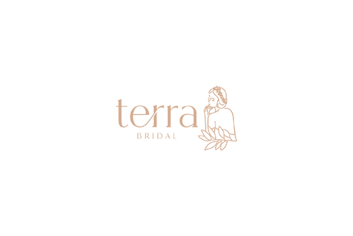 Client Logo for Terra Bridal With custom Illustration of bride