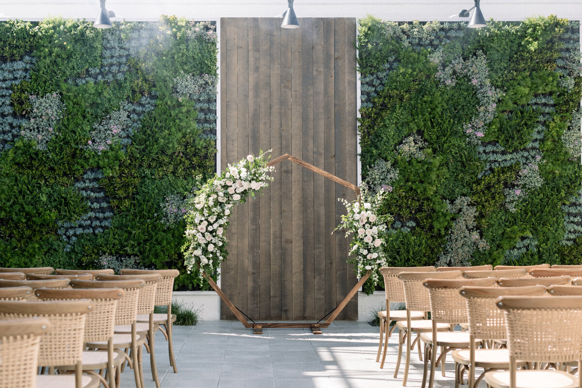 Hart and Main's Garden wall offers a serene backdrop for any maid's fantasy wedding
