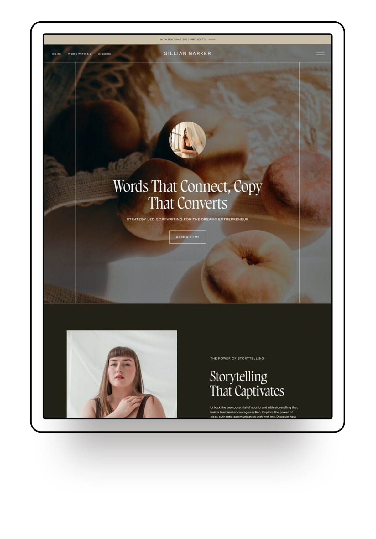 Showit Website template offered for template customisation services 