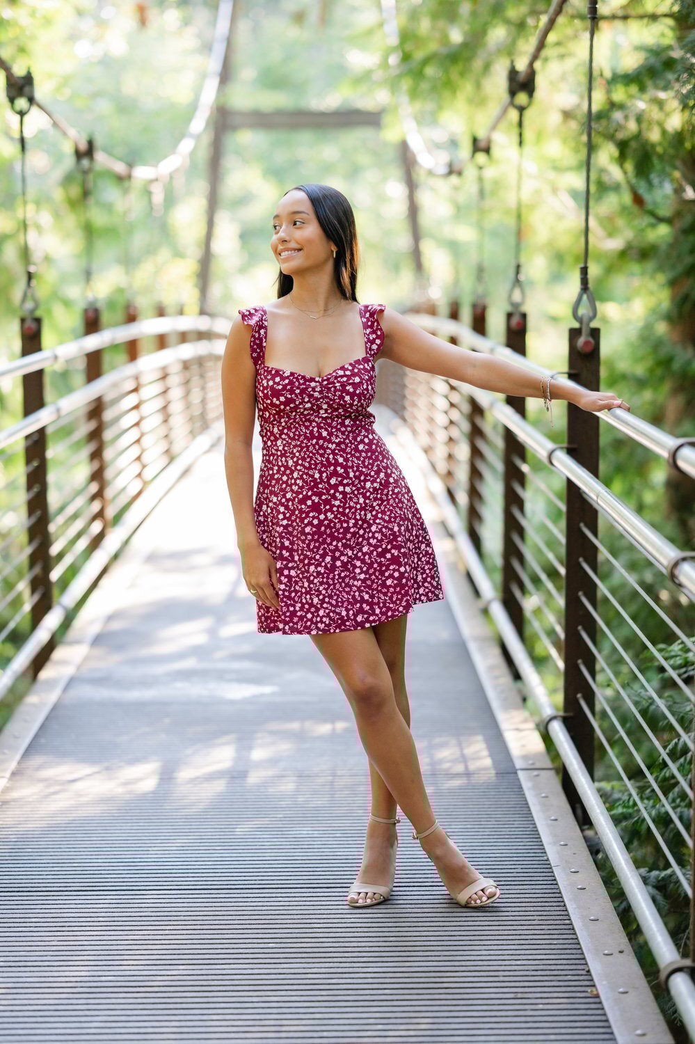 bellevue botanical garden bridge senior pose 