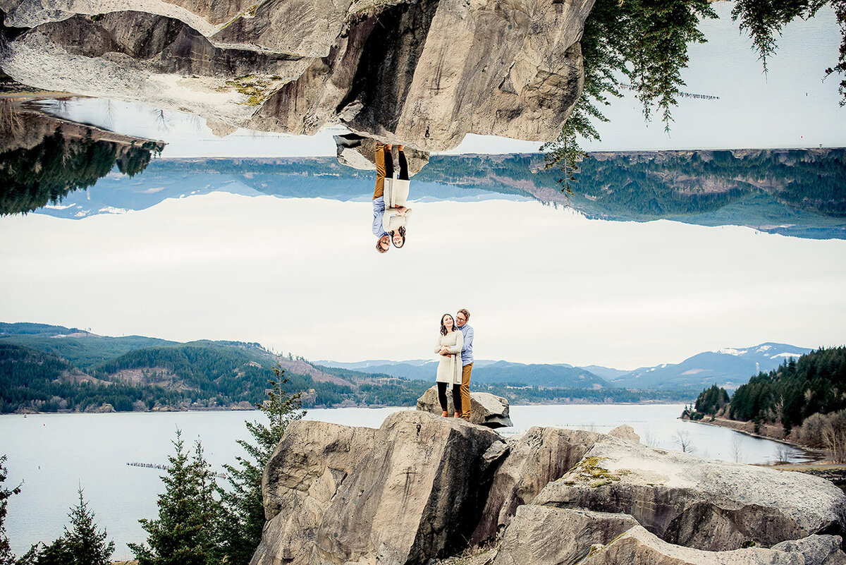 couple with double exposure