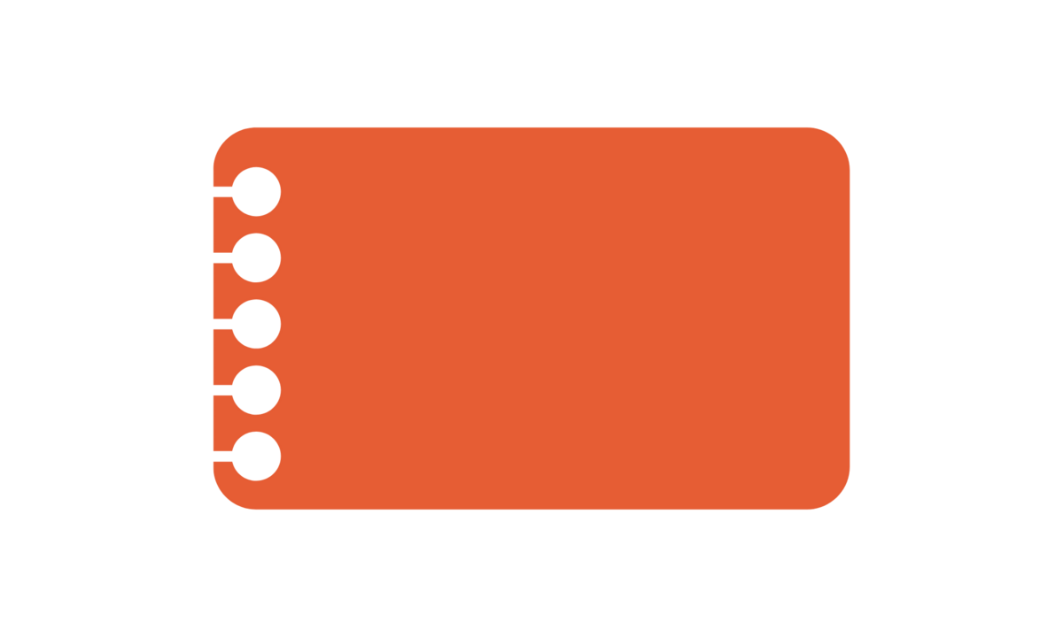 an orange notebook paper 