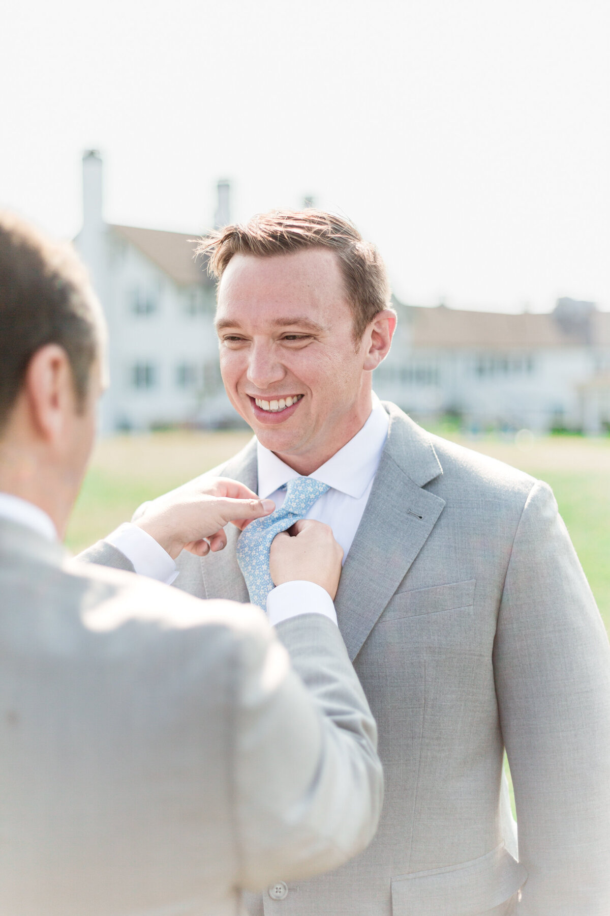 Groom getting ready for his Cape Cod wedding