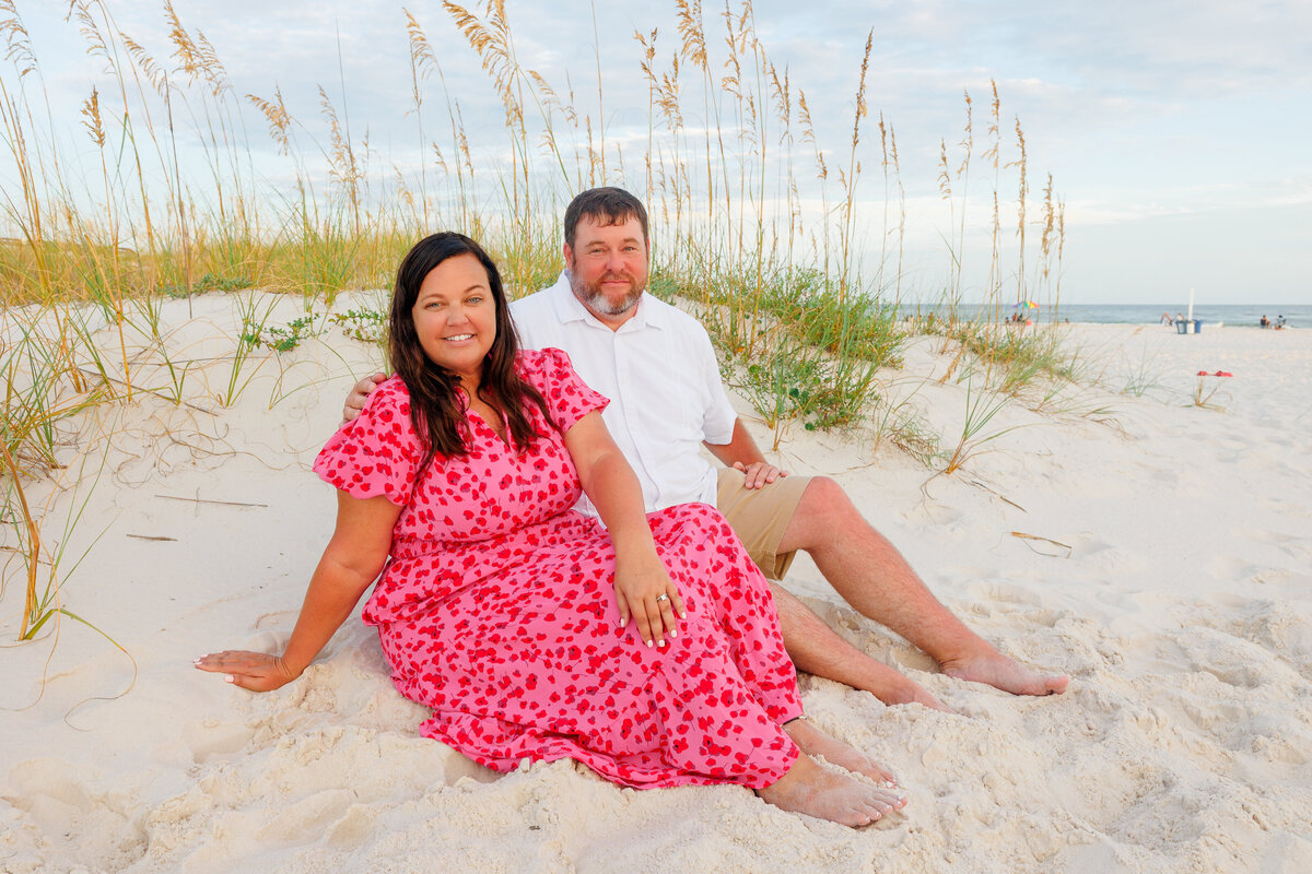 Newly married couple during photo shoot during vacation