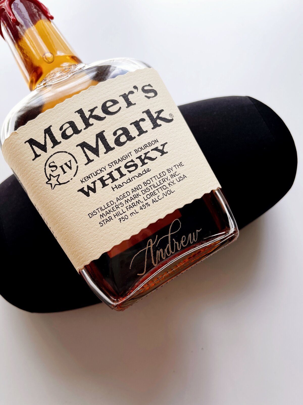 Makers Mark Bottle Engraving with Calligraphy in Cleveland, Ohio