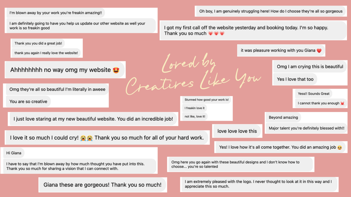 Screenshot of Past Client Reviews Giana Creative has got