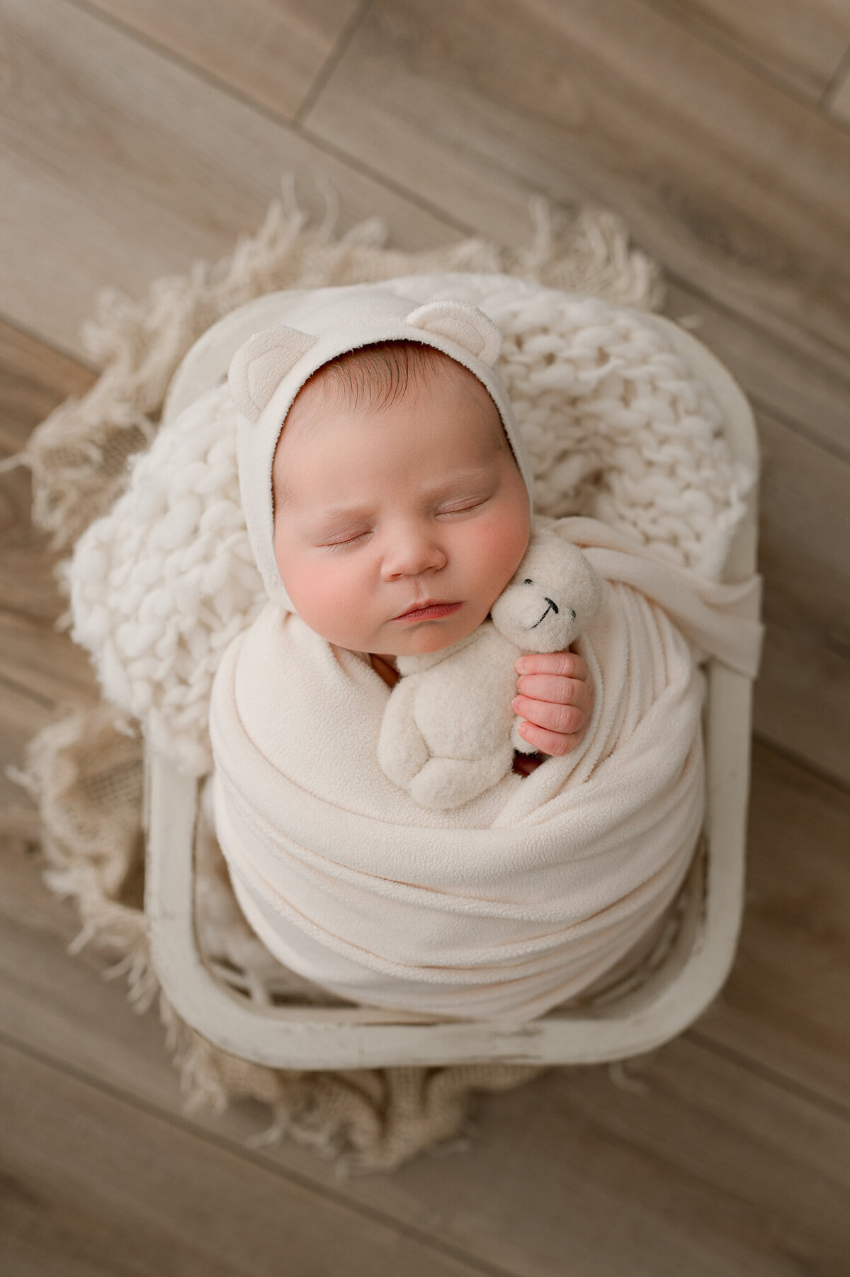 Cream swaddled newborn near Wauseon Ohio