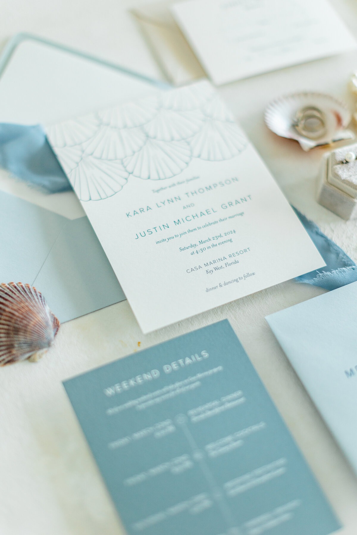 Coastal Classic wedding invitation suite