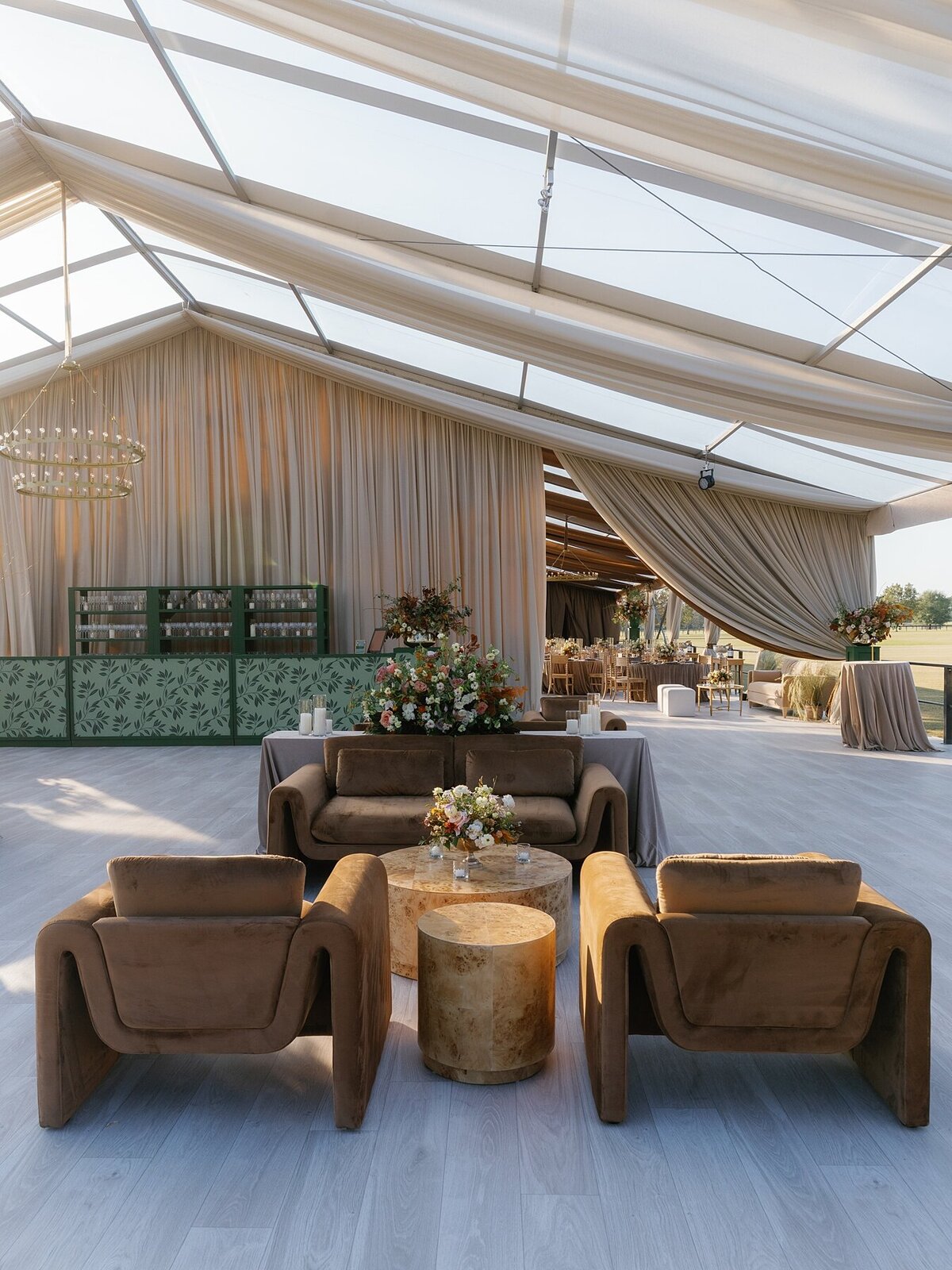 Custom tented wedding celebration with fall Ralph Lauren vibes at private polo farm in Aiken, South Carolina by Sarah Bradshaw_0195