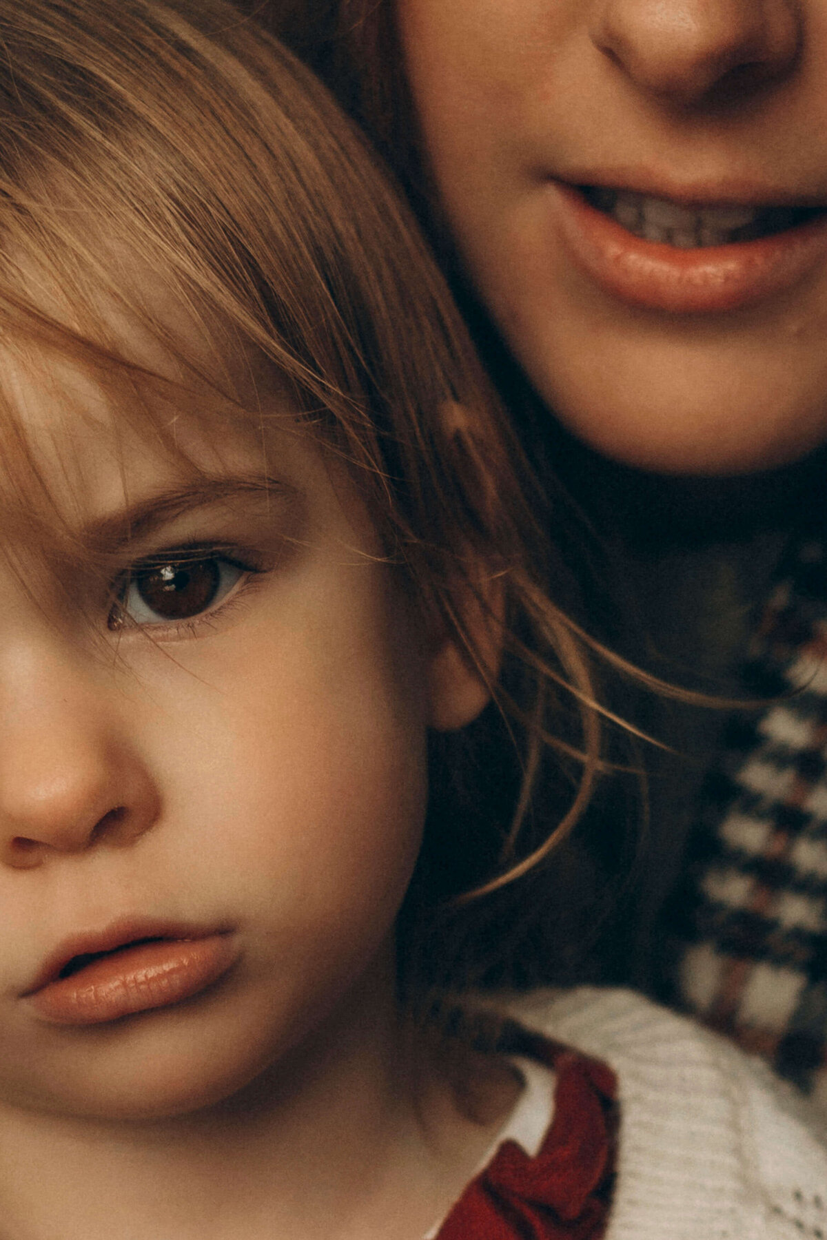 mother and child looking at the camera