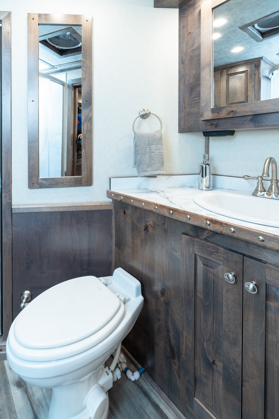 luxury horse trailer bathroom